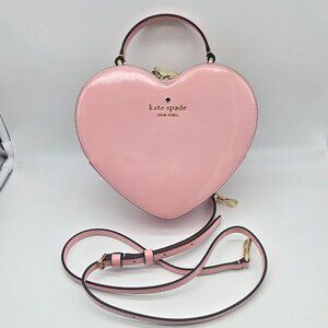 Kate Spade Patent Leather Love Shack Heart Crossbody KG154 Tea Rose